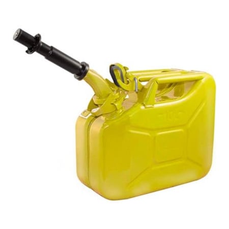 Swiss Link/Stormtec Usa Gas Can, Steel, 10 liter, Diesel, Spout, Yellow 3025